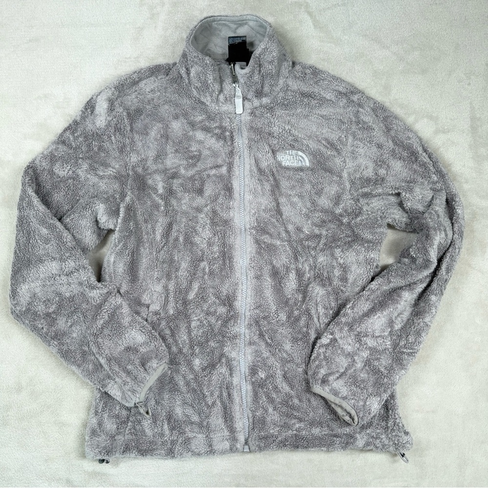 The North Face Women’s Soft Gray Zip Fleece Jacket in Size S